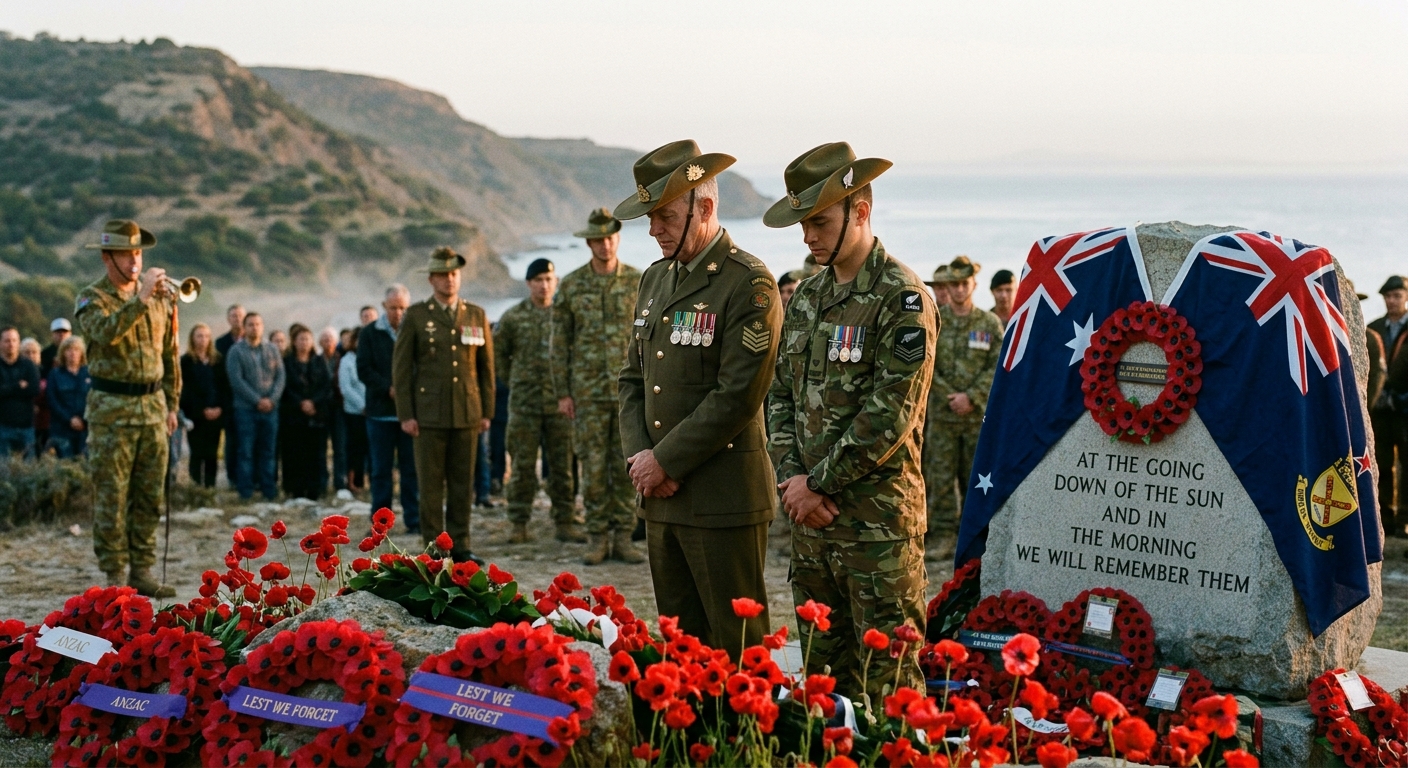 Dawn service at an ANZAC memorial
