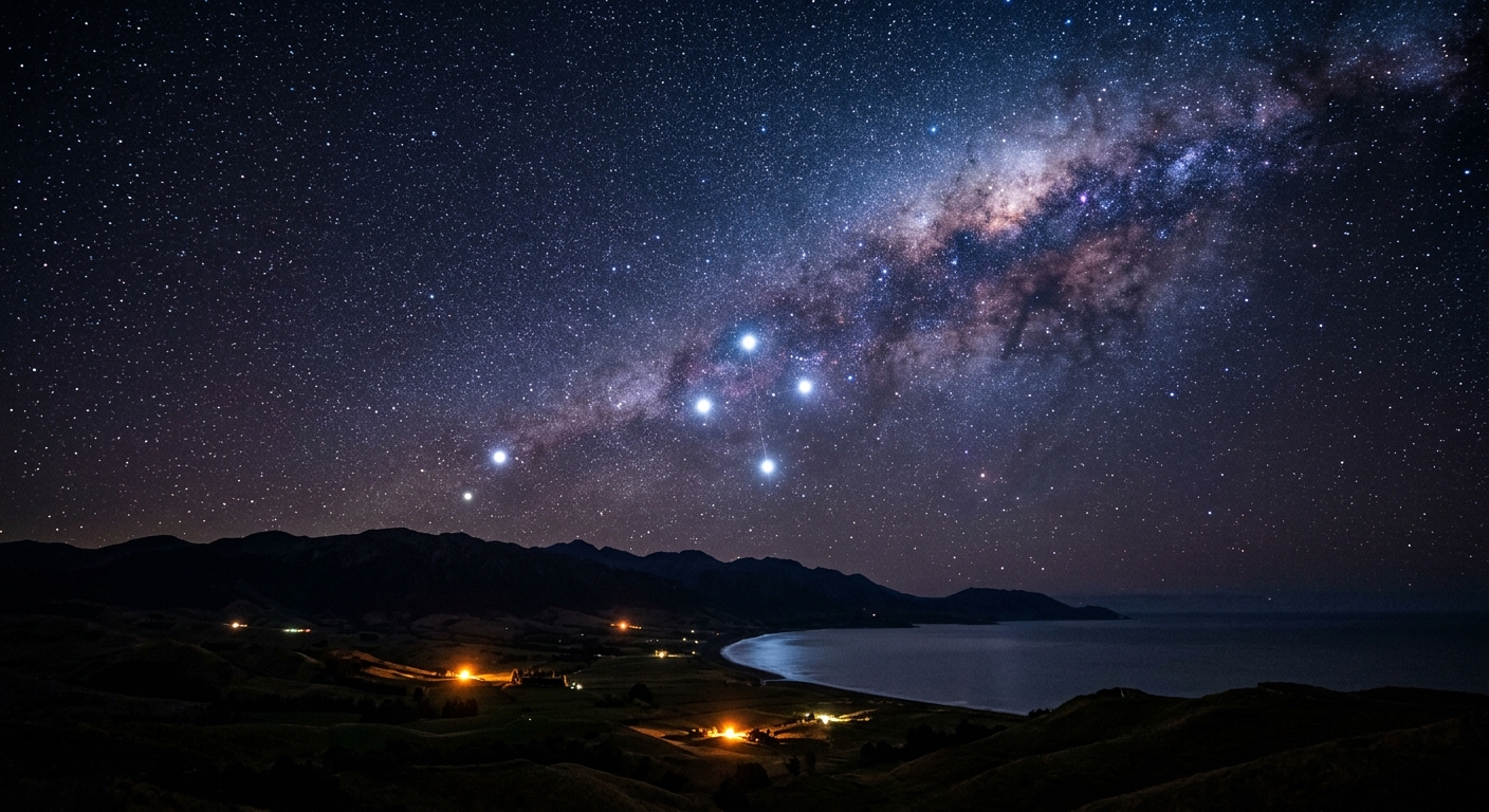 The Southern Cross constellation in the Milky Way